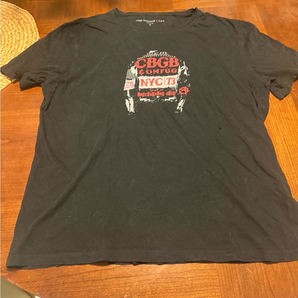 John Varvatos Black and Red Graphic Tee